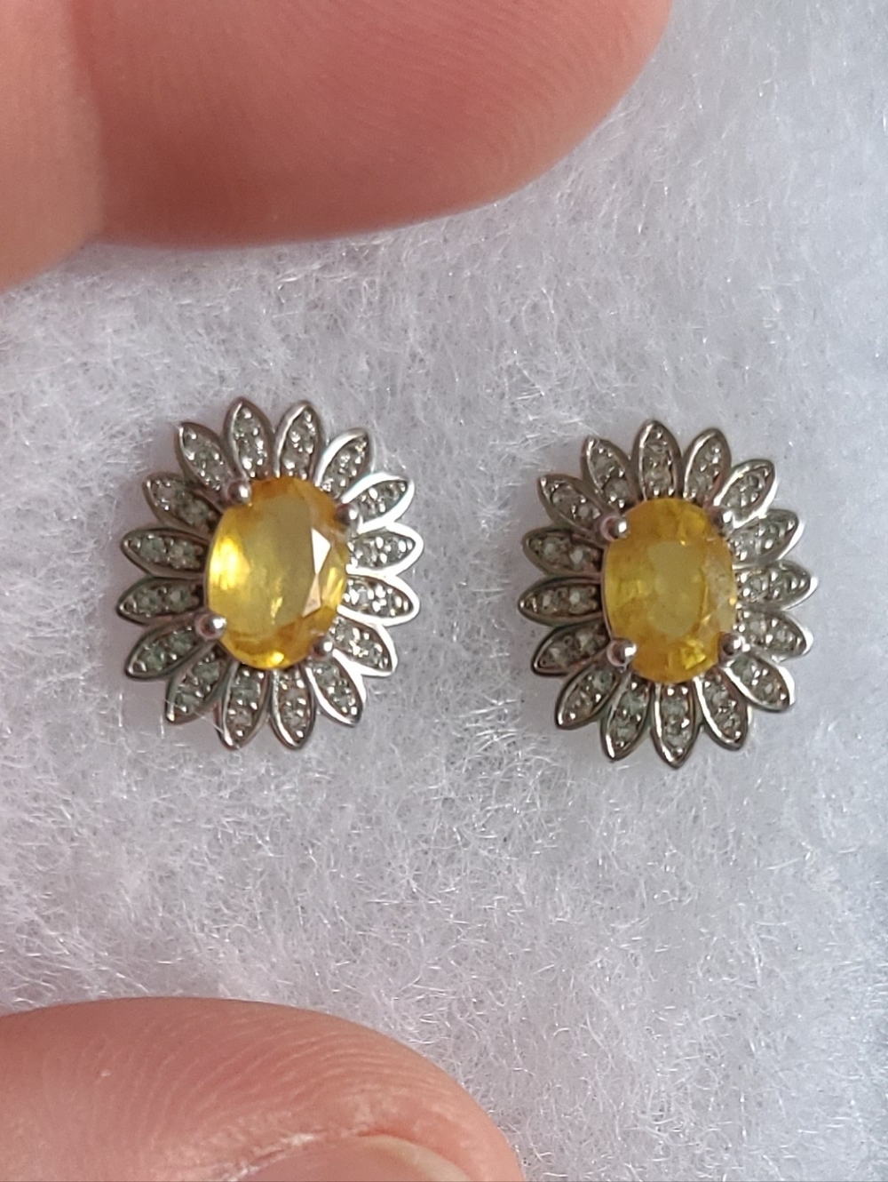 Sterling Silver Faceted Citrine Stud Earrings